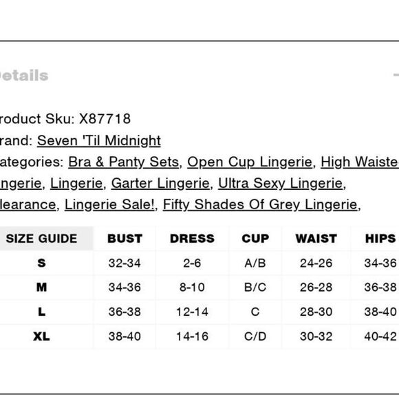 Seven Til Midnight Gold Zipper Black Lace Bra Set - Picture 5 of 5